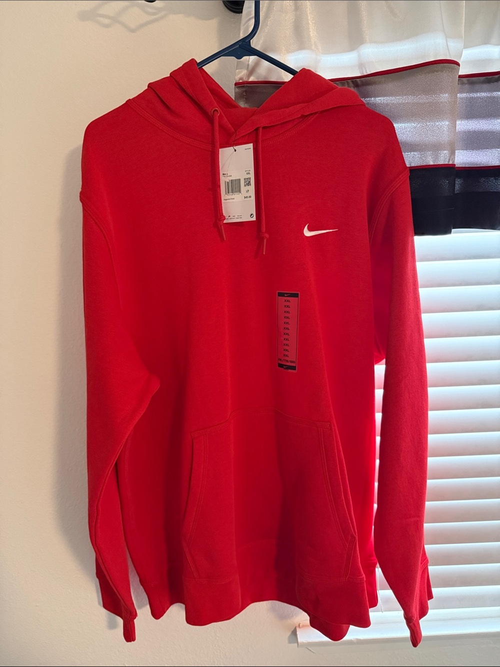 Nike Red Crewneck Hoodie with White Swoosh